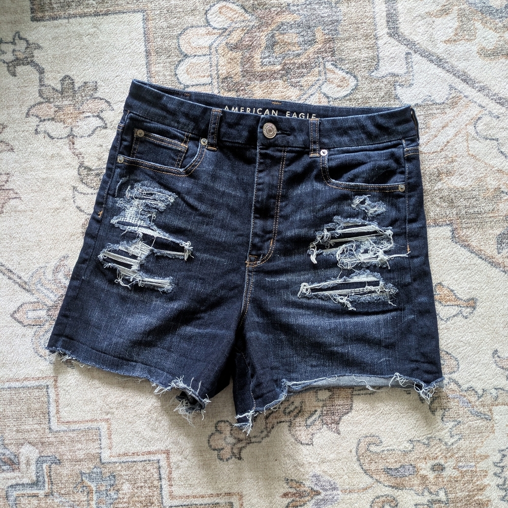 American Eagle Curvy Hi Rise Shortie Shorts